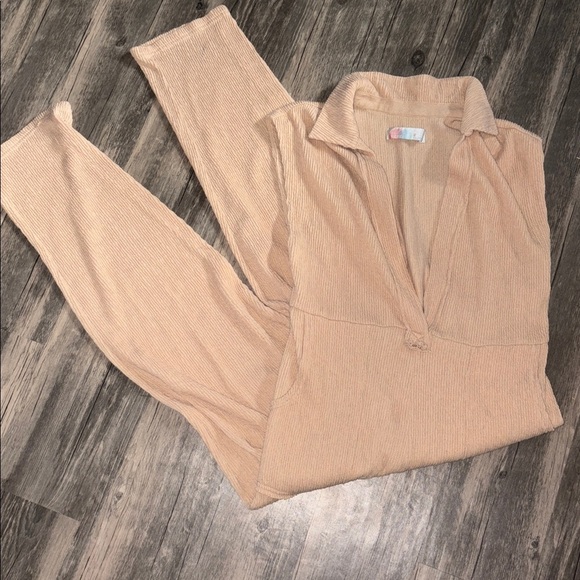 Free People Carousel One Piece tan Cotton Gauze Beach Beachy Jumpsuit Size XS - Picture 7 of 8